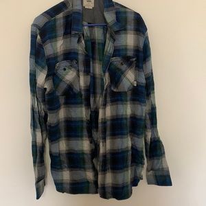 Vans blue, grey, green, & white flannel